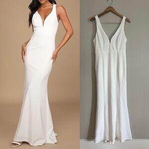 Love Galore White Mermaid Maxi Dress